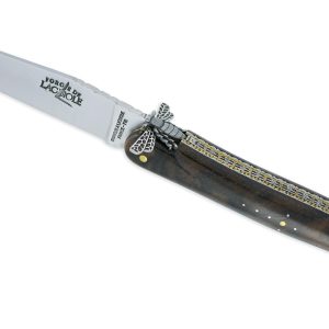 Couteau Prestige Forge de Laguiole Rambaud Plein Manche Double Platines en Noyer Envol de l’Abeille 3D