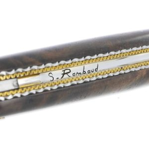 Couteau Prestige Forge de Laguiole Rambaud Plein Manche Double Platines en Noyer Envol de l’Abeille 3D