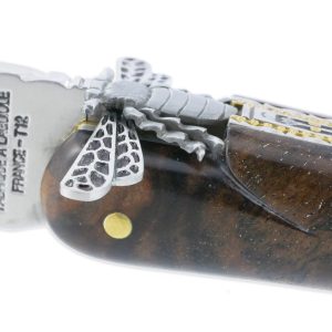 Couteau Prestige Forge de Laguiole Rambaud Plein Manche Double Platines en Noyer Envol de l’Abeille 3D