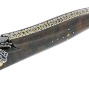 Couteau Prestige Forge de Laguiole Rambaud Plein Manche Double Platines en Noyer Envol de l’Abeille 3D
