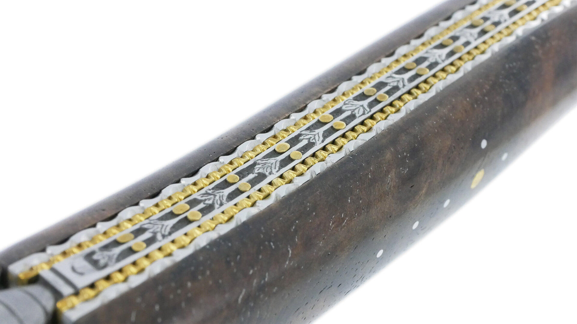 Couteau Prestige Forge de Laguiole Rambaud Plein Manche Double Platines en Noyer Envol de l’Abeille 3D