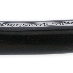 Couteau Prestige Forge de Laguiole Rambaud Plein Manche Ebene insertions bagues os et rouge Lame Damas