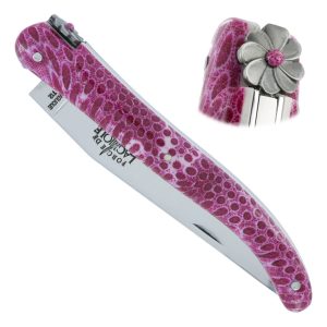 Couteau Prestige Forge de Laguiole Rambaud Plein Manche en Corail Rose 1 Pièce 12 cm