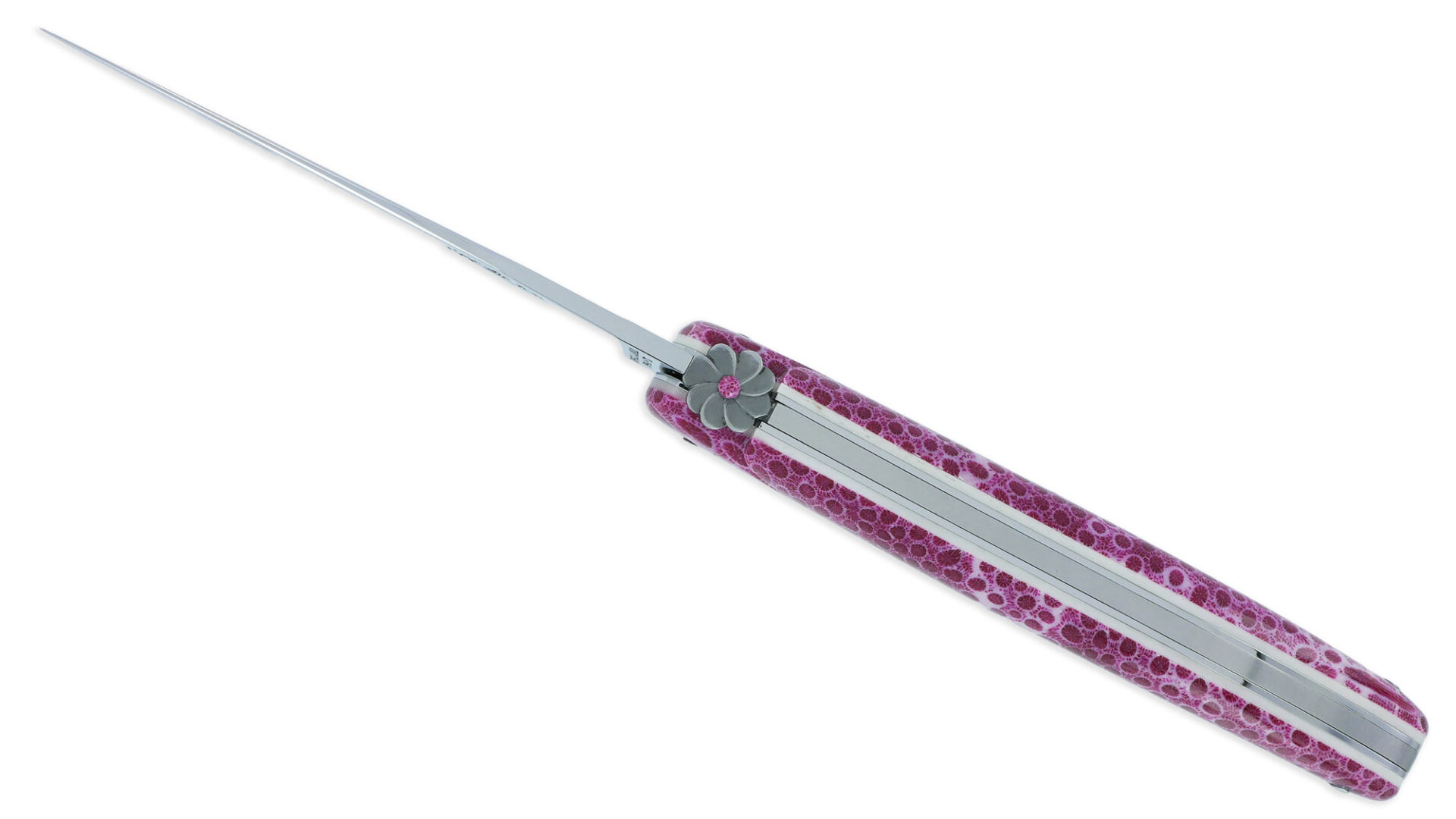 Couteau Prestige Forge de Laguiole Rambaud Plein Manche en Corail Rose 1 Pièce 12 cm