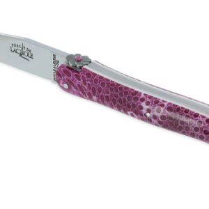 Couteau Prestige Forge de Laguiole Rambaud Plein Manche en Corail Rose 1 Pièce 12 cm