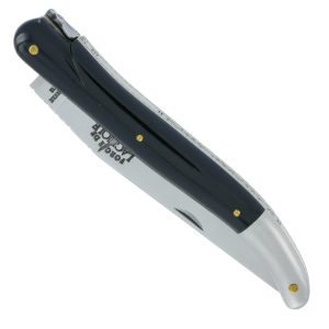 Couteau Prestige Forge de Laguiole Rambaud Plein Manche en Corne Noire Triple Platines