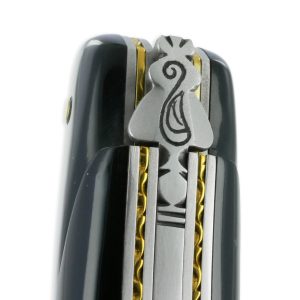 Couteau Prestige Forge de Laguiole Rambaud Plein Manche en Corne Noire Triple Platines