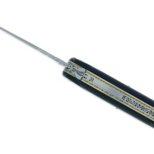 Couteau Prestige Forge de Laguiole Rambaud Plein Manche en Corne Noire Triple Platines
