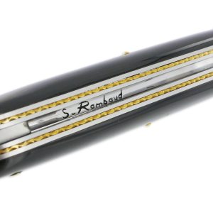Couteau Prestige Forge de Laguiole Rambaud Plein Manche en Corne Noire Triple Platines