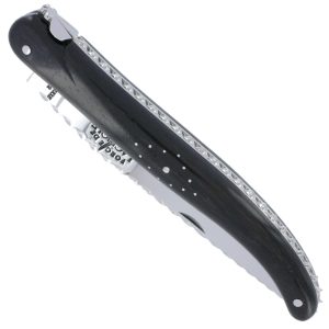 Couteau Prestige Forge de Laguiole Rambaud Plein Manche en Ebène Ressort Torsadé