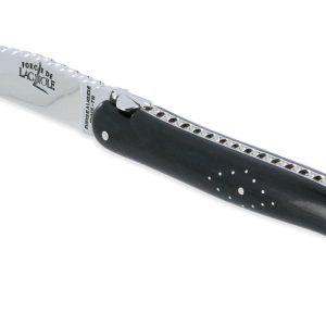 Couteau Prestige Forge de Laguiole Rambaud Plein Manche en Ebène Ressort Torsadé
