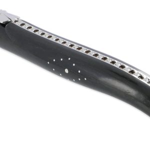 Couteau Prestige Forge de Laguiole Rambaud Plein Manche en Ebène Ressort Torsadé