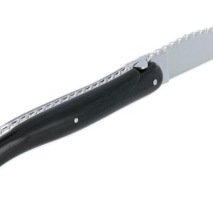 Couteau Prestige Forge de Laguiole Rambaud Plein Manche en Ebène Ressort Torsadé