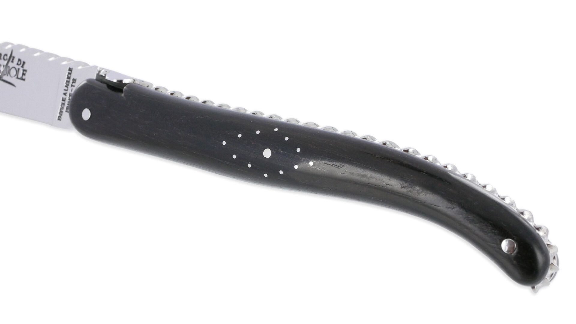 Couteau Prestige Forge de Laguiole Rambaud Plein Manche en Ebène Ressort Torsadé