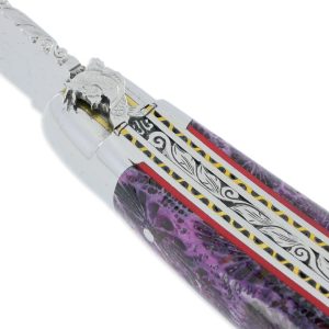 Couteau Prestige Laguiole David Dauvillaire Carpe Koi Manche Corail Violet 1 Pièce 12 cm