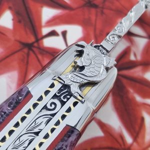 Couteau Prestige Laguiole David Dauvillaire Carpe Koi Manche Corail Violet 1 Pièce 12 cm