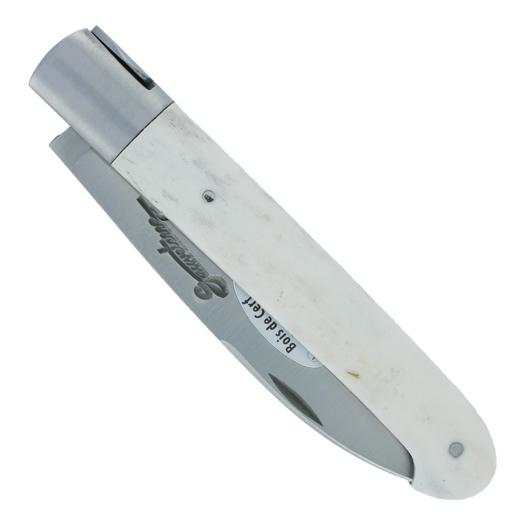 Couteau SAUVETERRE 1 pièce 11 cm Manche Bois de cerf 1 Mitre Inox Brossé