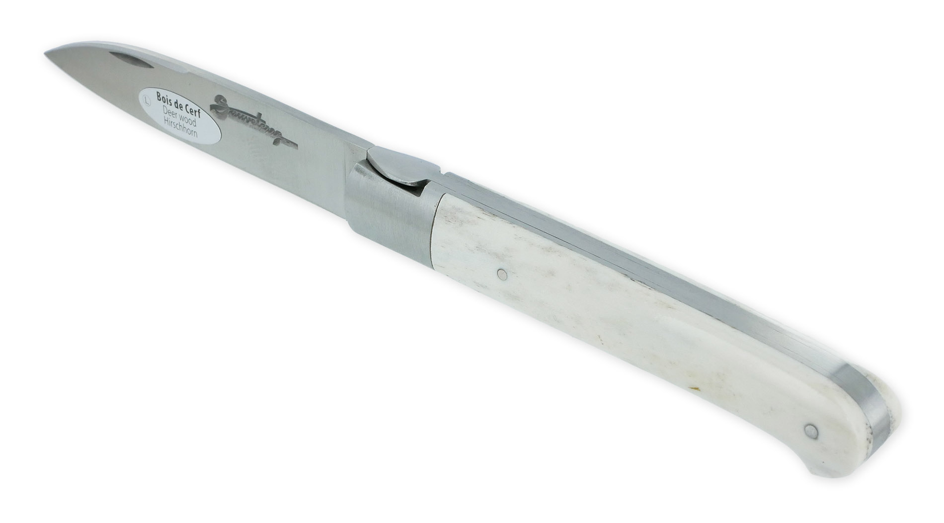 Couteau SAUVETERRE 1 pièce 11 cm Manche Bois de cerf 1 Mitre Inox Brossé