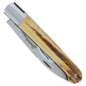 Sauveterre knife 1 piece 11 cm Aubrac wood handle 1 brushed stainless steel bolster