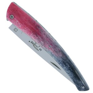 Couteau le Thiers Laguiole Arbalète Plein Manche Os Saumon Gris