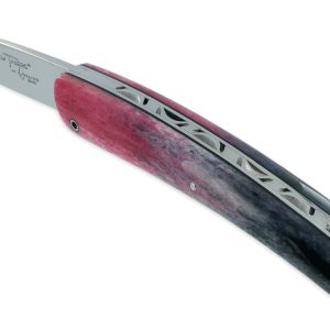 Couteau le Thiers Laguiole Arbalète Plein Manche Os Saumon Gris