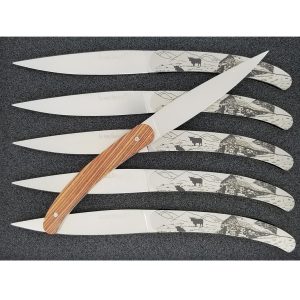 Le Coq Français Table Knives AUBRAC in Violet Wood (Set of 6)
