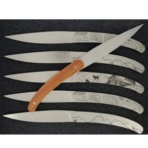 Le Coq Français Table Knives AUVERGNE in Violet Wood (Set of 6)