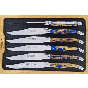 Laguiole en Aubrac Table knives Blue Cactus (Set of 6)