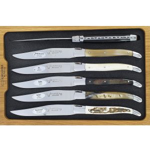 Laguiole en Aubrac Table knives Mixed Horns (Set of 6)