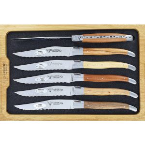 Laguiole en Aubrac Table knives Steak Serrated Aubrac French Woods (Set of 6)
