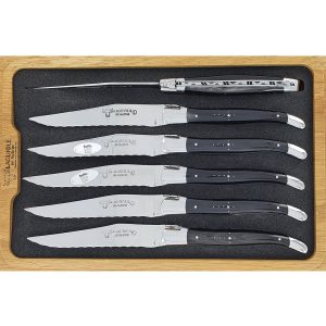 Laguiole en Aubrac Table knives Steak Serrated Buffalo (Set of 6)