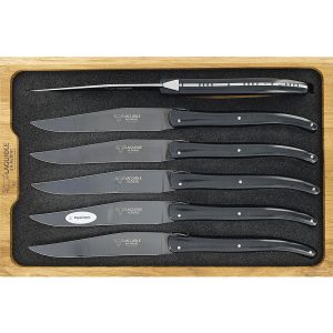 Laguiole en Aubrac Table knives Le Quotidien Paperstone Handles Titanium Blades ( set de 6)
