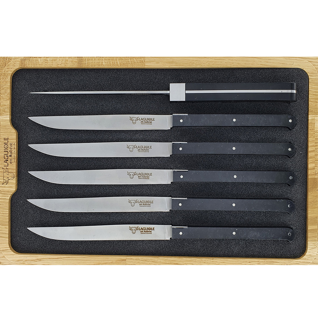Laguiole en Aubrac Table knives Le Cubique Paperstone (Set of 6)