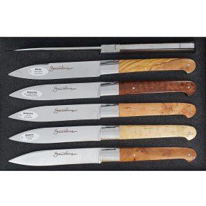 Laguiole en Aubrac Table knives Sauveterre Mixed Woods (Set of 6)