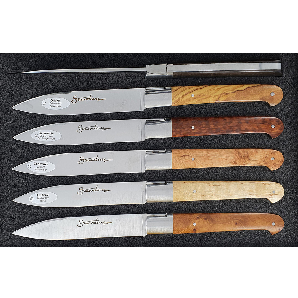 Laguiole en Aubrac Table knives Sauveterre Mixed Woods (Set of 6)
