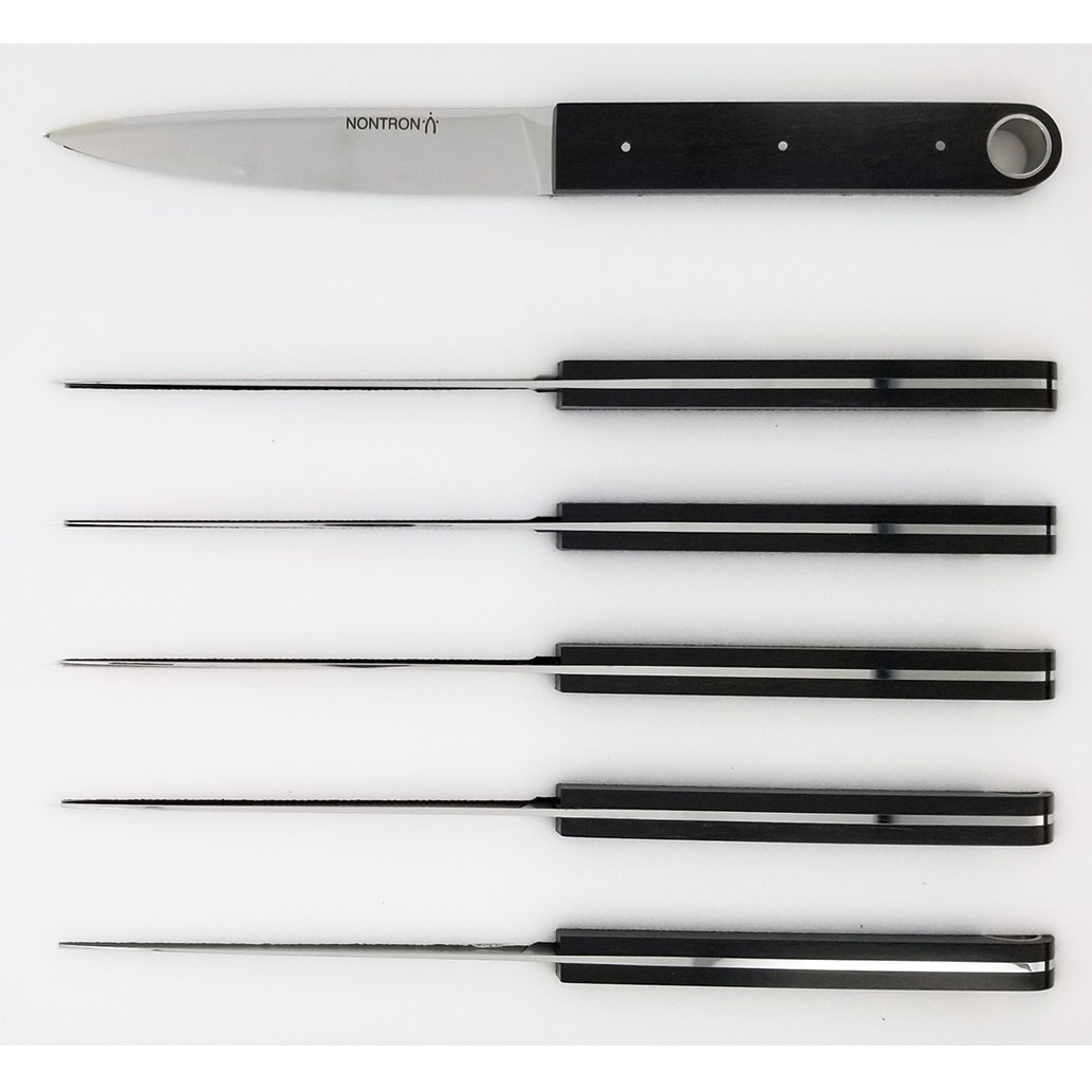 Nontron Table Knives Hole Ebony (Set of 6)