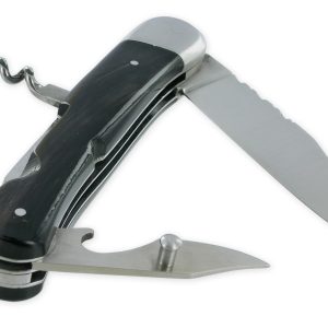 Couteau Pliant Douris-Chastel Le Pionnier Multi Lames 3 Pièces Corne Noire 11cm