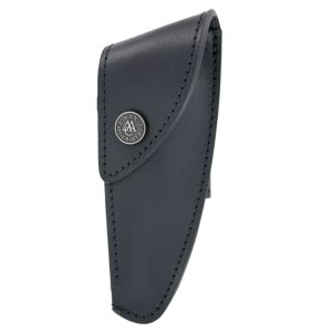 Leather sheath Laguiole Fuselage Black belt knife