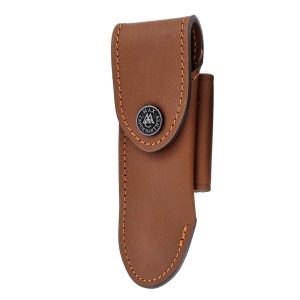 Leather Case Belt Knife Laguiole Tradition Chocolate