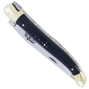 Couteau Forge de Laguiole Manche en Buffle 1 Pièce Laiton Brillant 12cm