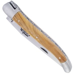 Couteau Forge de Laguiole Manche en Olivier 1 Pièce Inox Brossé 12cm