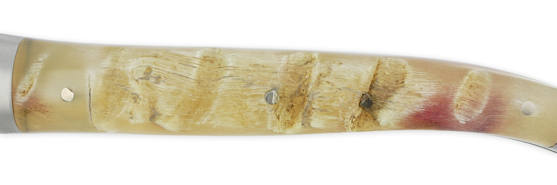 Couteau Forge de Laguiole Manche en Croute de Bélier 1 Pièce Inox Brossé 12cm