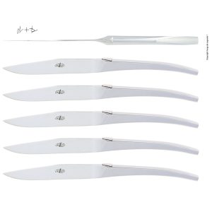 Forge de Laguiole Table knives Shiny SKEL Forged (Set of 6)
