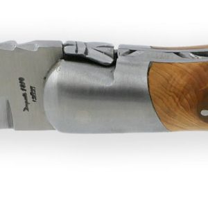 Couteau Laguiole de Chasse Arbalète Manche Genévrier Inox Brossé 12cm
