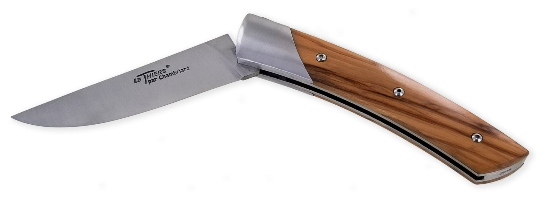 Couteau Le Thiers Chambriard Trappeur Manche en Olivier 12cm