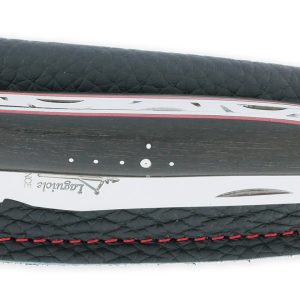 Couteau Laguiole Arbalète Manche Ebène 2 Mitres Inox Brillant Entretoises rouge 1 Pièce 12cm