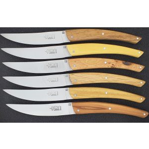 Laguiole Arbalète Le Thiers Table knives French Woods (Set of 6)