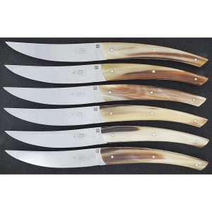 Laguiole Arbalète Le Thiers Table knives Light Horn (Set of 6)