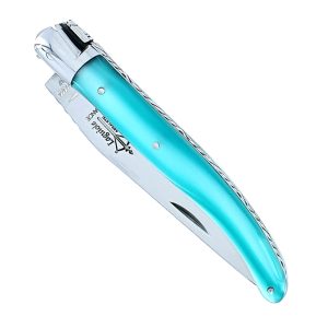 Laguiole Arbalète Turquoise Acrylic Handle 1 Piece 1 Shiny Stainless Steel Bolster 11cm