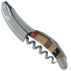 Laguiole en Aubrac Corkscrew Marquetry Woodstock Brushed Stainless Steel Finish 12cm